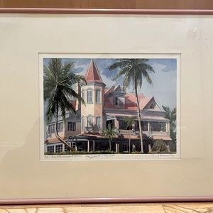 Signed Robert Kennedy lithograph: "The Southernmost House, Key West" # 159/1500